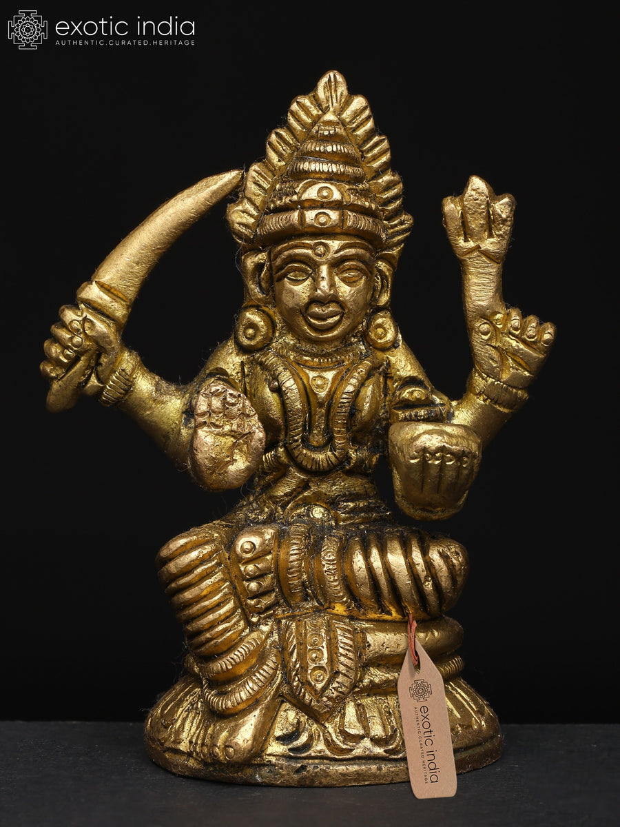 3" Goddess Santoshi Brass Statue for Pooja