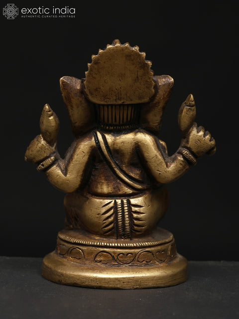 3" Small Blessing Ganesha | Brass Statue
