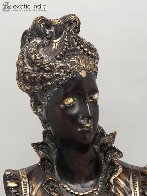 26" French Lady Bust | Brass Sculpture | Home Decor