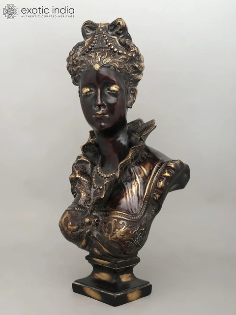 26" French Lady Bust | Brass Sculpture | Home Decor