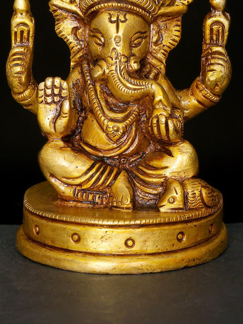 3" Small Blessing Lord Ganesha | Brass Statue