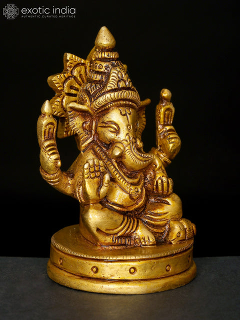 3" Small Blessing Lord Ganesha | Brass Statue