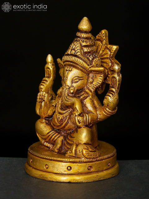 3" Small Blessing Lord Ganesha | Brass Statue