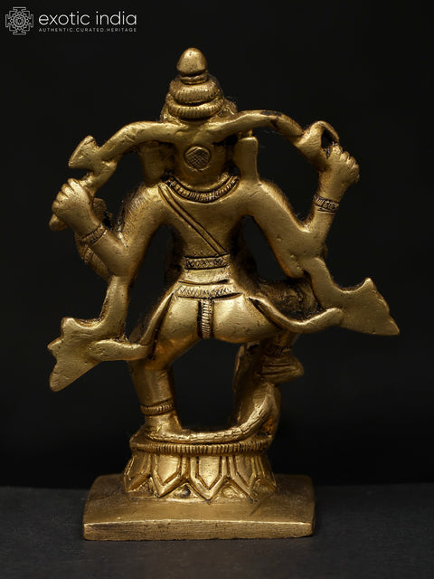 4" Small Dancing Lord Ganesha | Brass Statue