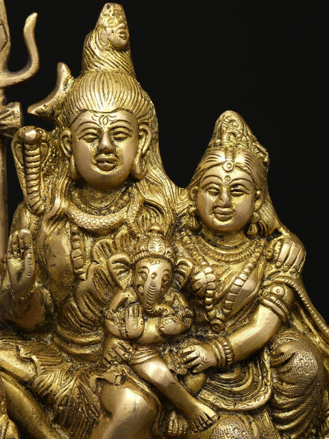 7" Lord Shiva Family | Brass Statue