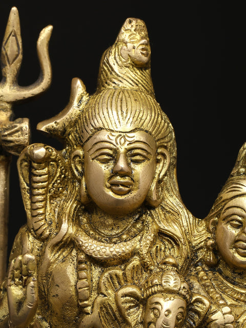 7" Lord Shiva Family | Brass Statue