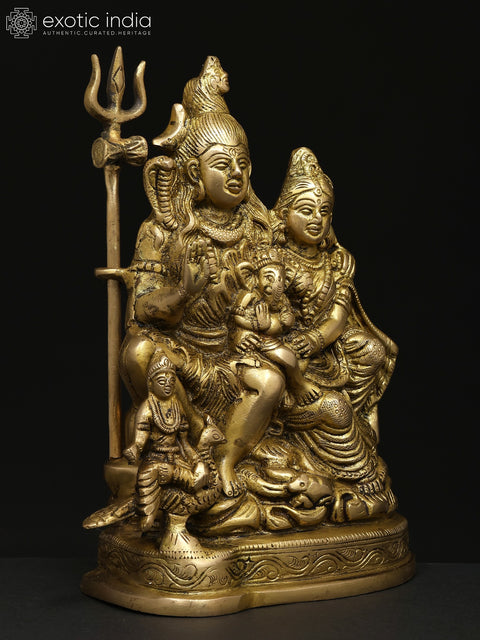 7" Lord Shiva Family | Brass Statue