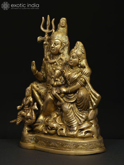 7" Lord Shiva Family | Brass Statue