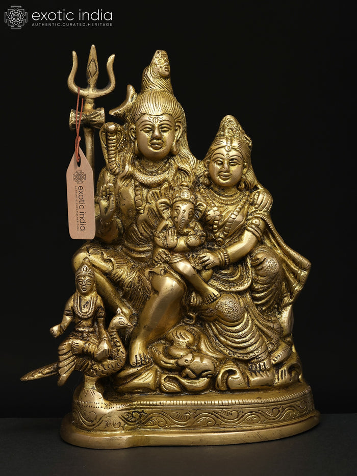7" Lord Shiva Family Handmade Brass Statue