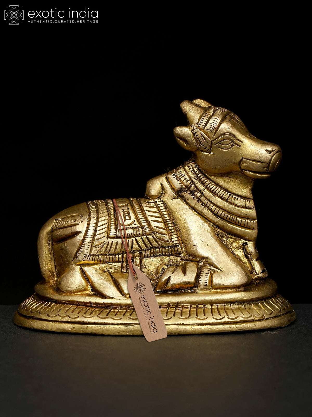 3" Small Nandi Brass Statue Handmade Home Decor