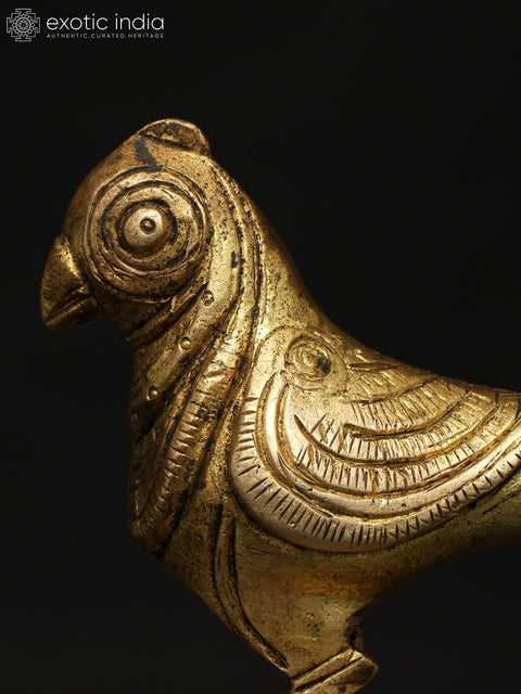 3" Small Brass Parrot Figurine | Table Decor