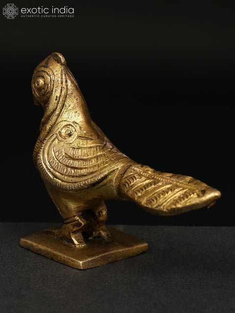 3" Small Brass Parrot Figurine | Table Decor