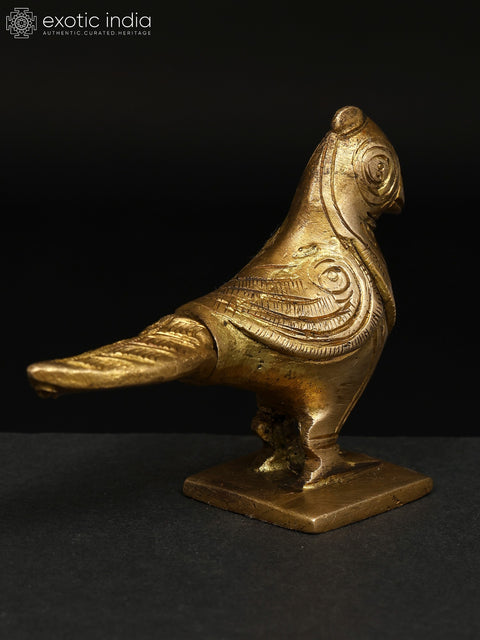 3" Small Brass Parrot Figurine | Table Decor