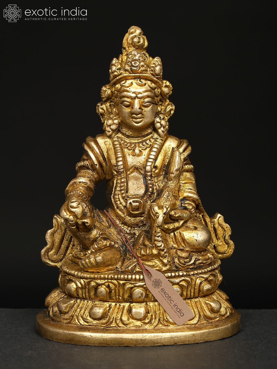3" Small Lord Kubera Brass Idol for Home Pooja