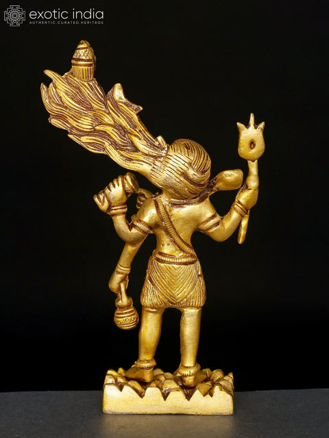 6" Descent of River Goddess Ganga Into The Hair of Lord Shiva | Brass Statue