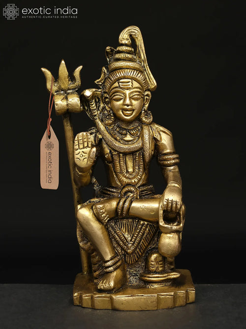5" Blessing Lord Shiva Handmade Brass Statue