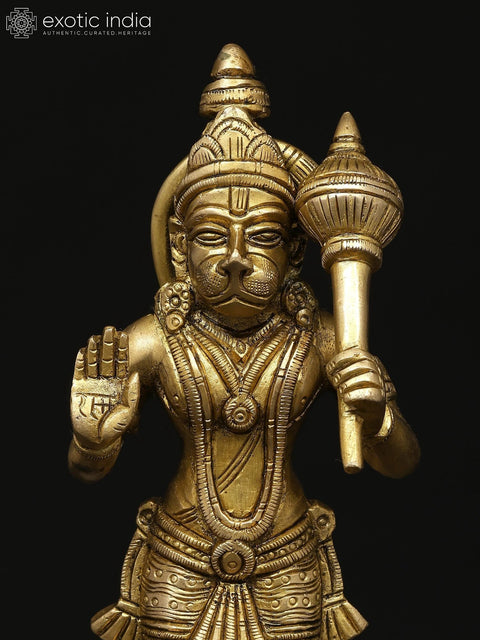 7" Brass Standing Lord Hanuman Idol | Made In India