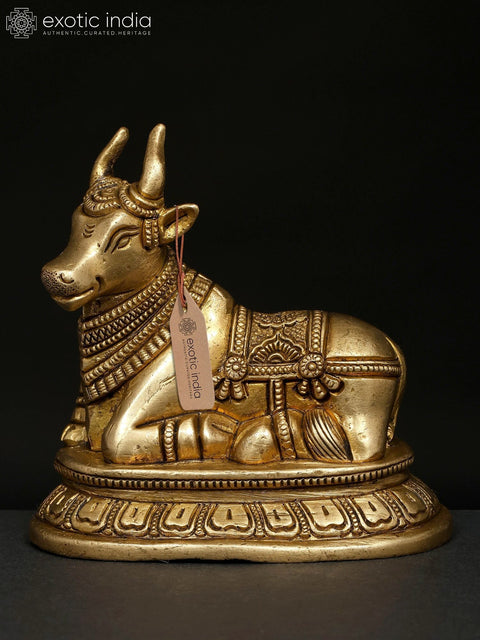 4" Sitting Nandi (Vahana of Lord Shiva) | Brass Statue