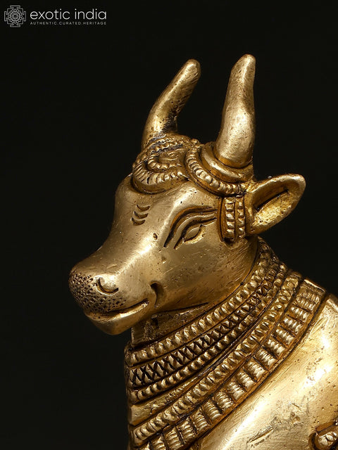 4" Sitting Nandi (Vahana of Lord Shiva) | Brass Statue