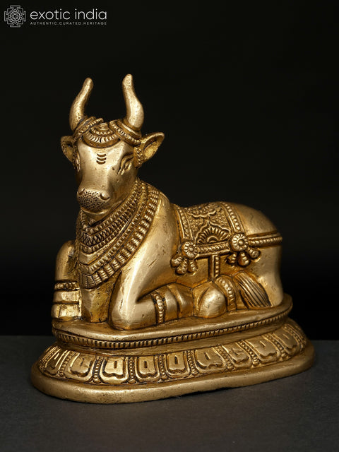 4" Sitting Nandi (Vahana of Lord Shiva) | Brass Statue