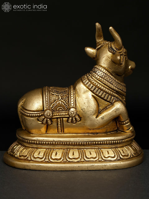 4" Sitting Nandi (Vahana of Lord Shiva) | Brass Statue
