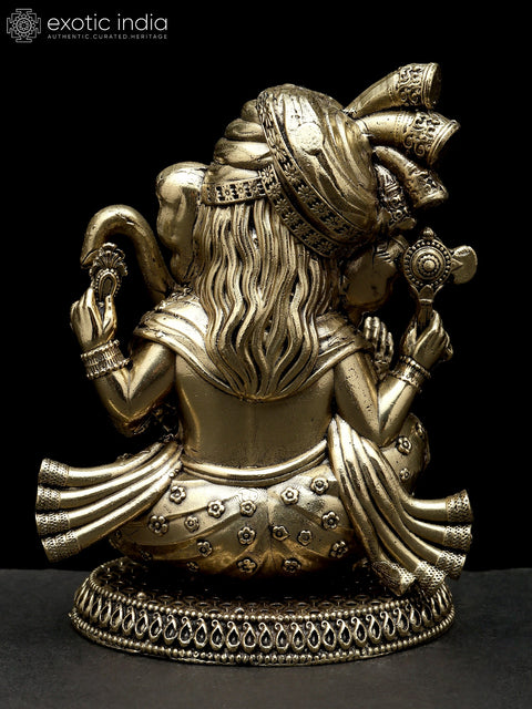 4" Small Superfine Turbaned Lord Ganesha | Brass Statue