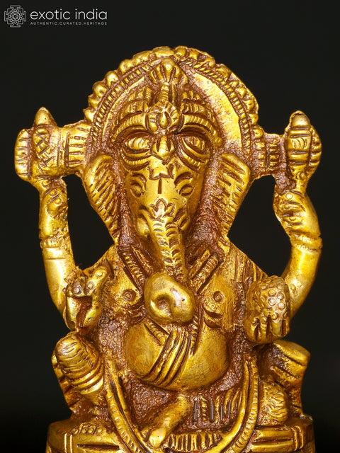3" Small Lakshmi Ganesha Saraswati | Set of 3 Brass Statues