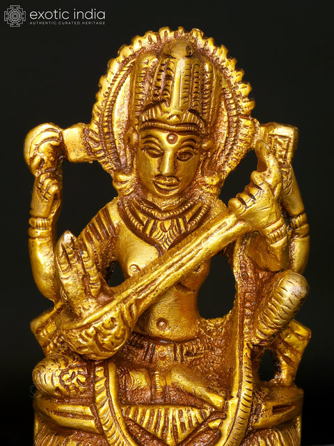3" Small Lakshmi Ganesha Saraswati | Set of 3 Brass Statues