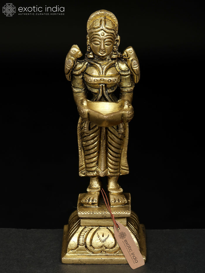 5" Small Deep Lakshmi Brass Statue for Pooja