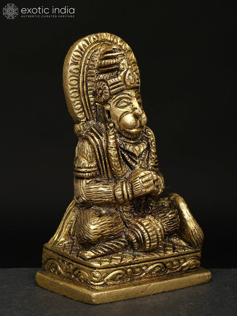 3" Small Sitting Lord Hanuman | Brass Idol