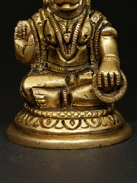 3" Small Blessing Lord Hanuman | Brass Statue