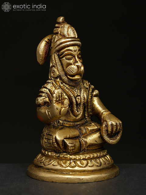 3" Small Blessing Lord Hanuman | Brass Statue