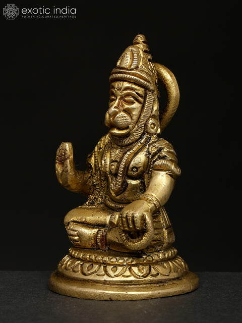 3" Small Blessing Lord Hanuman | Brass Statue