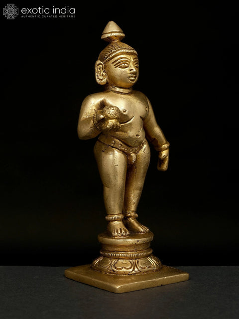 5" Small Standing Baby Krishna | Brass Statue
