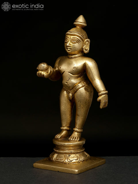 5" Small Standing Baby Krishna | Brass Statue