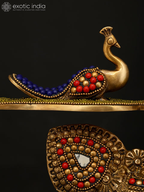 18" Lord Krishna as Shrinathji | Brass Statue with Inlay Work