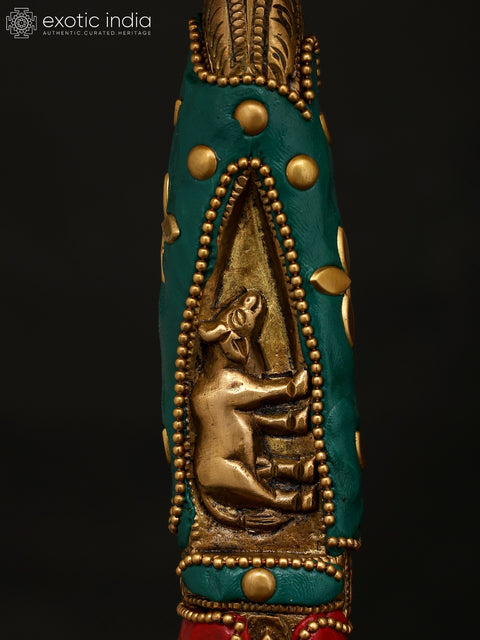18" Lord Krishna as Shrinathji | Brass Statue with Inlay Work
