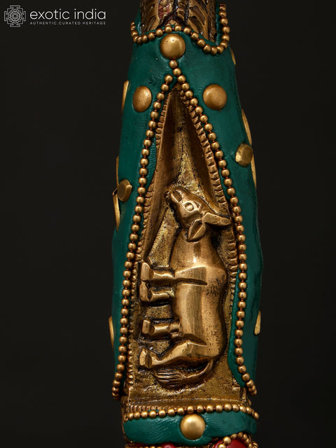 18" Lord Krishna as Shrinathji | Brass Statue with Inlay Work