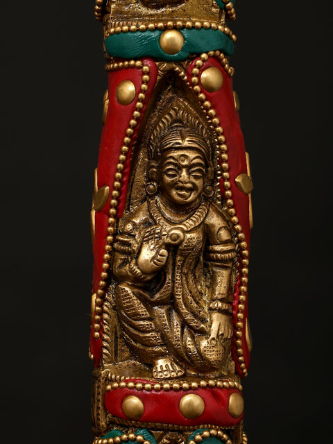 18" Lord Krishna as Shrinathji | Brass Statue with Inlay Work