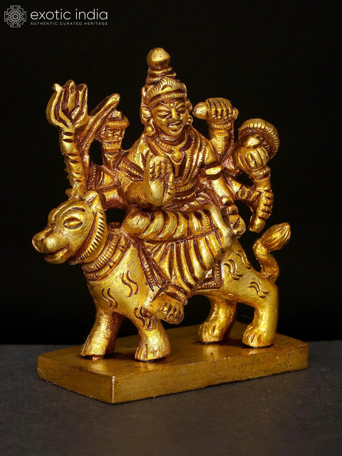 2" Small Goddess Durga (Sherawali Maa) | Brass Statue