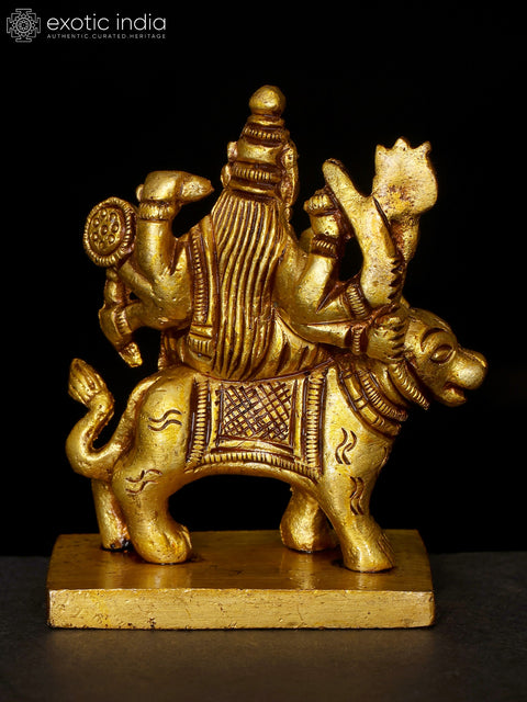 2" Small Goddess Durga (Sherawali Maa) | Brass Statue