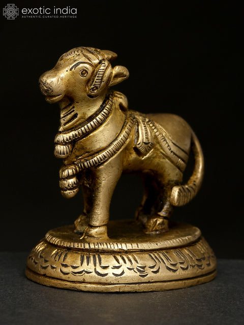 2" Small Nandi (Vahana of Lord Shiva) | Brass Statue