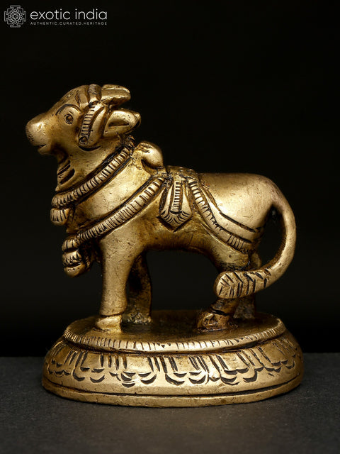 2" Small Nandi (Vahana of Lord Shiva) | Brass Statue