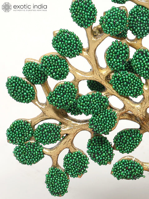 6" Small Brass Tree of Life with Inlay Work | Table Decor