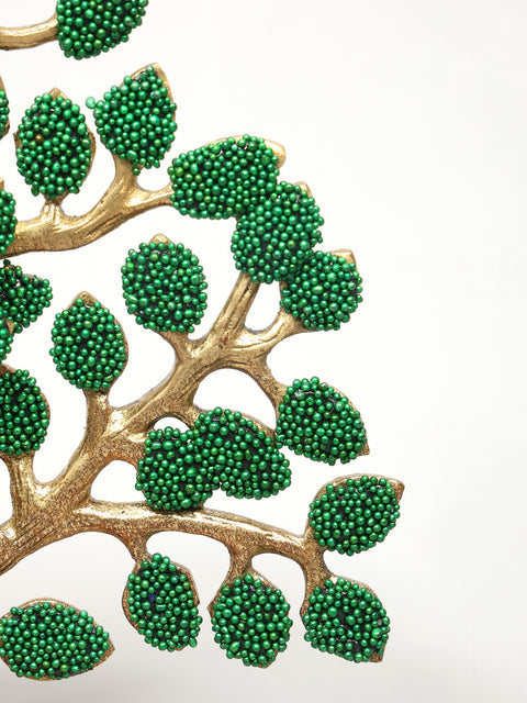 6" Small Brass Tree of Life with Inlay Work | Table Decor