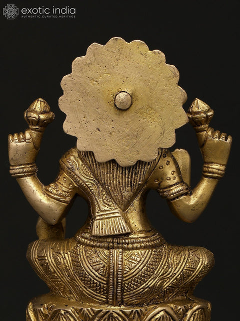 6" Small Four Armed Blessing Goddess Lakshmi | Brass Statue