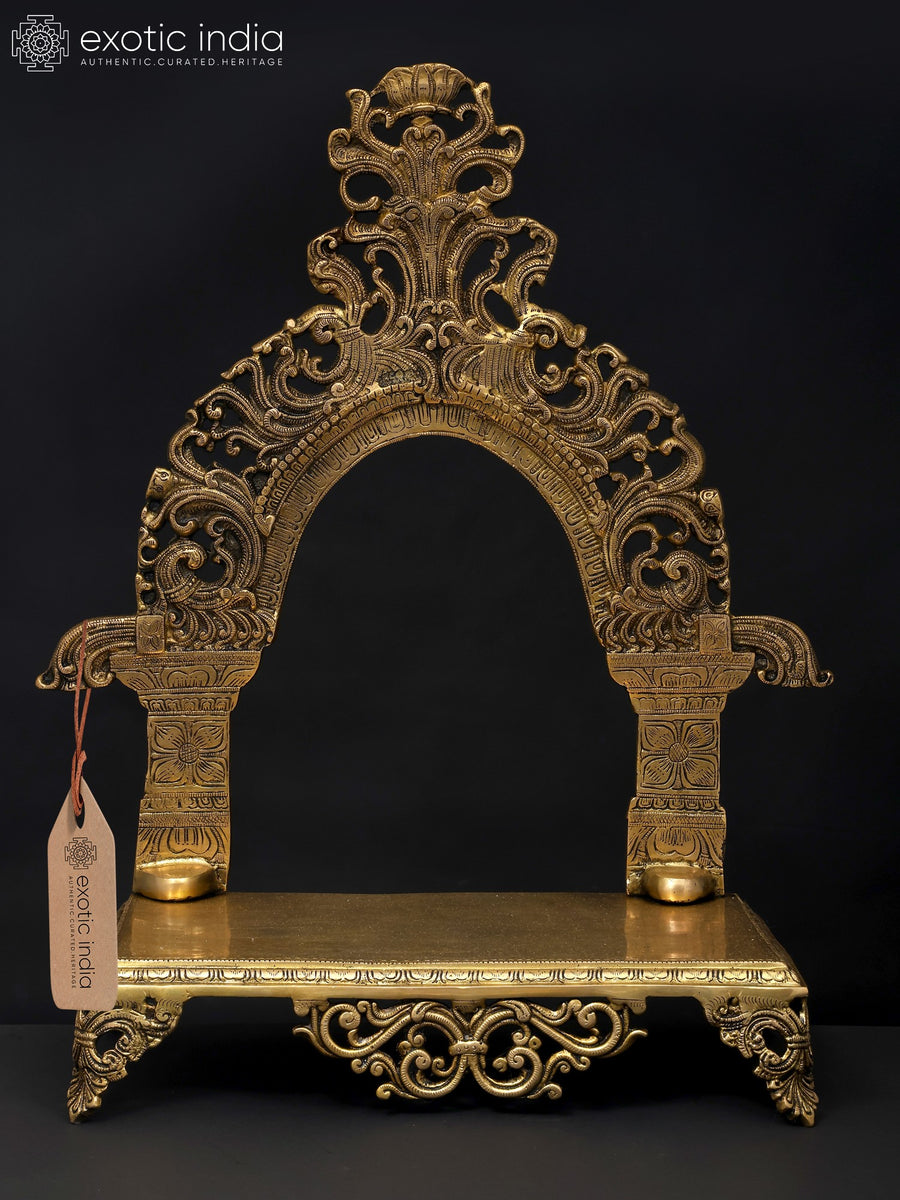 23" Brass Deity Throne Statue Base for Pooja