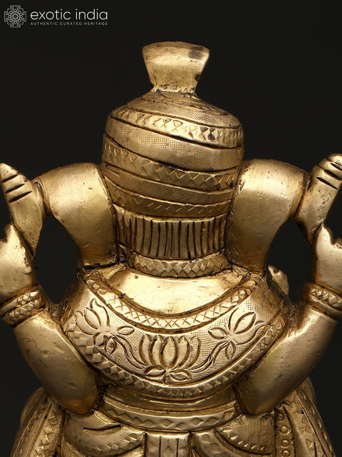 5" Small Pagadi Ganesha | Brass Statue