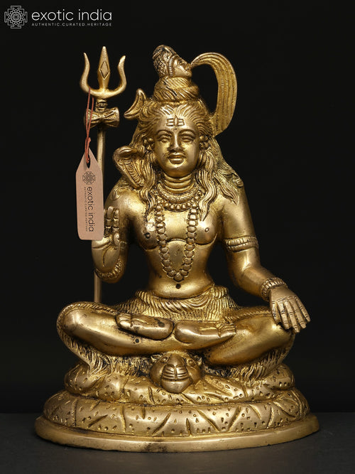 8" Blessing Lord Shiva Handmade Brass Statue