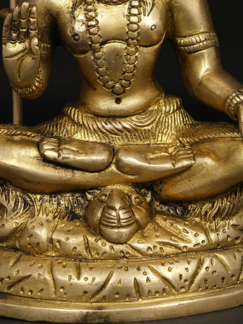 8" Blessing Lord Shiva | Brass Statue